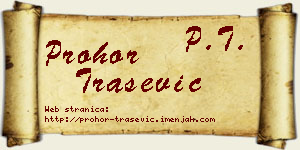 Prohor Trašević vizit kartica
